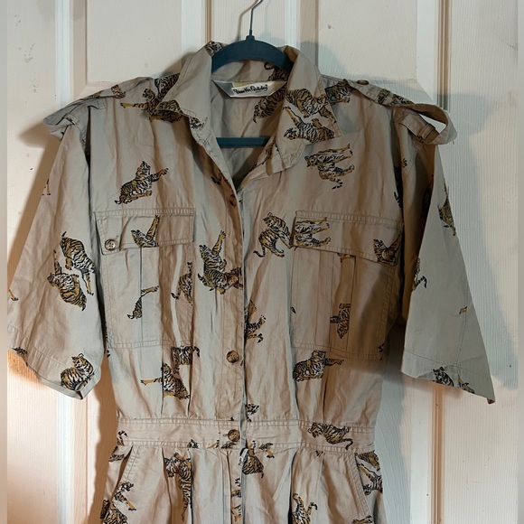 Dianne Von Furstenberg tiger print jumpsuit vintage - Picture 3 of 11